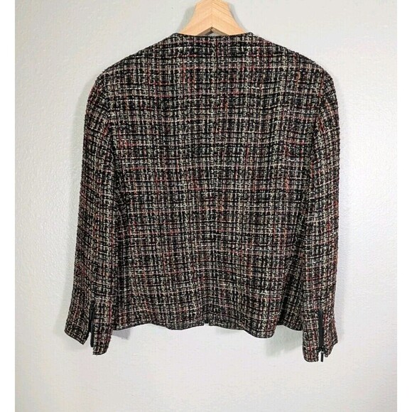 Akris Punto Black Tweed Zipper Front Blazer Jacket US Size 8 - Picture 2 of 10